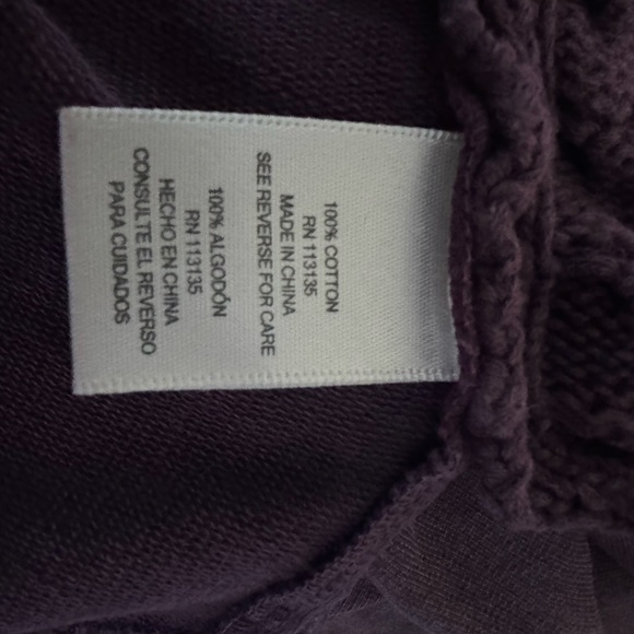 Minne brand sweater 100 %cotton purple color.Size Large - Picture 4 of 8